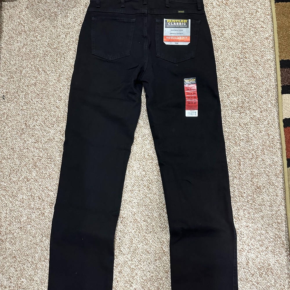 Rustler Men's Relaxed Black Jeans